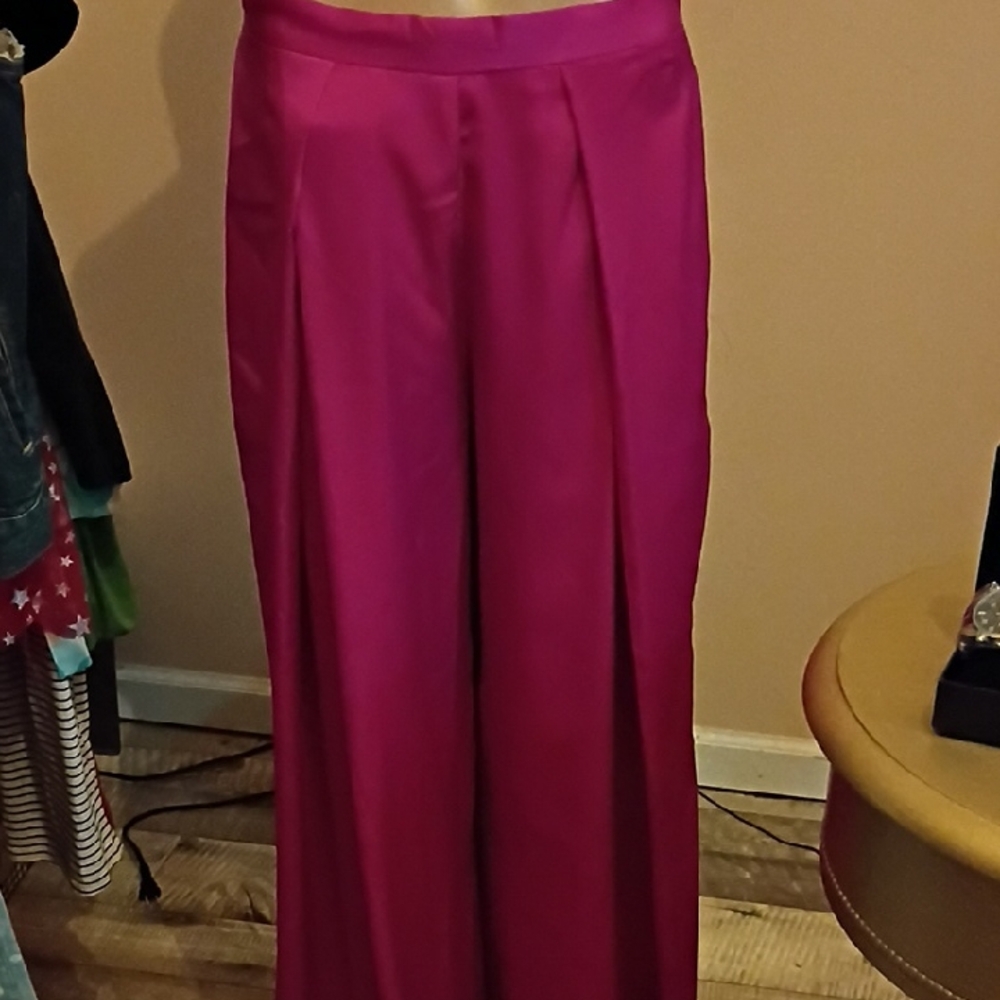 Elegant Fuchsia Wide-Leg Pants